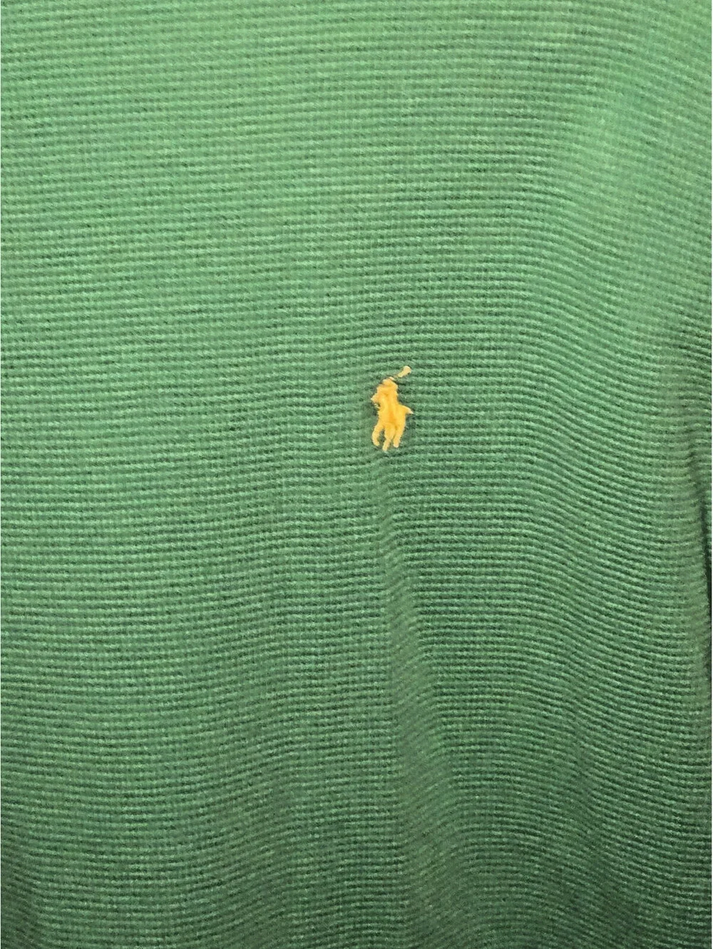Polo Ralph Lauren Thermal Shirt Mens XL Green Waffle Knit Long Sleeve Pony Logo